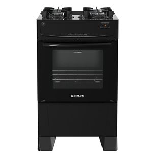 Fogão 4 Bocas Atlas Automático Mônaco Top Glass Preto