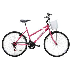 Bicicleta Aro 26 Houston Foxer Maori 21 Marchas Freio V-Brake Rosa Pink