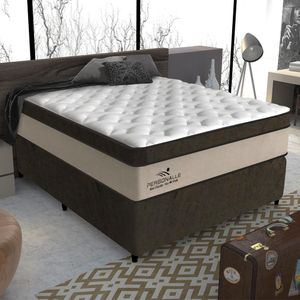 Cama Box Casal (138x188) Personale Molas Ensacadas Marrom/Bege Plumatex