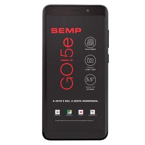 Smartphone SEMP GO5e 16GB + 1GB RAM Preto Dual Chip 4G 13MP + Selfie 5MP Tela 5.5"