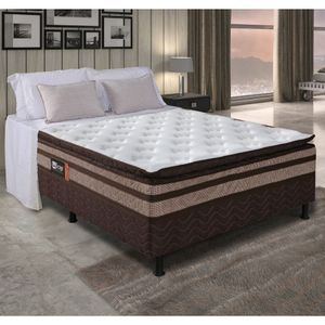 Cama Box Casal Conjugada (138X188) D28 Marrom Bahamas Design Colchões