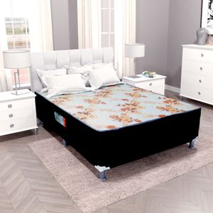 Cama Box Casal Conjugada (138x188) D28 Bege/Preto Topázio Colchões Ortolife