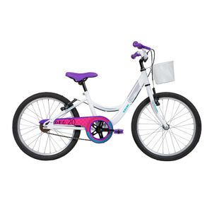 Bicicleta Infantil Aro 20 Caloi Ceci com Cesto Freio V-brake Branco/Lilás