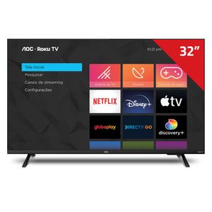 Smart TV HD 32" AOC 32S5135 Wi-Fi Inteligência Artificial 3HDMI 1 USB