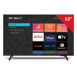 Smart TV Full HD 43" AOC 43S5135/78G Wi-Fi Inteligência Artificial 3 HDMI 1 USB