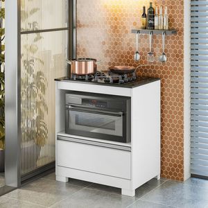 Balcão de Cozinha Cooktop 1 Gaveta Branco New / Granito NT3110 Notável Móveis